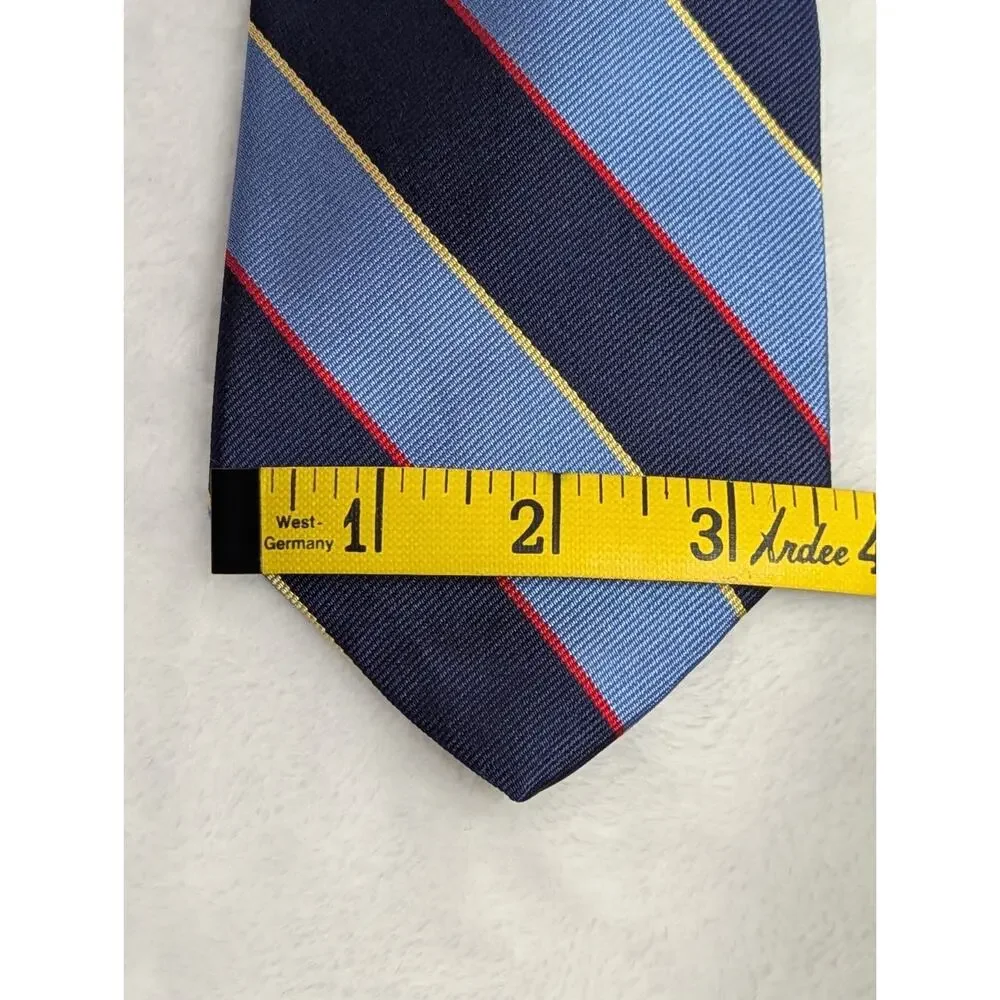 Vintage Brooks Brothers Makers Silk Repp Stripe Tie Made In USA Navy Blue Red